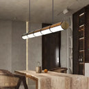 Modern wood and metal led pendant light for dining room