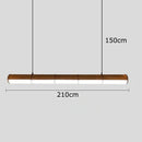 Modern wood and metal led pendant light for dining room
