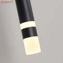 Modern minimalist gold led pendant light dining room cylindrical design