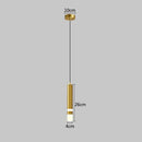 Modern minimalist gold led pendant light dining room cylindrical design