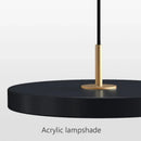 Minimalist cream navy & black led pendant light for dining room