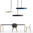 Minimalist cream navy & black led pendant light for dining room