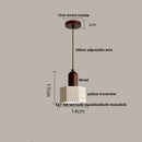 Minimalist beige concrete and wood led pendant light dining room