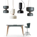 Modern minimalist black & off-white led pendant light for bedroom