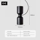 Modern minimalist black & off-white led pendant light for bedroom