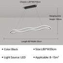 DecorBites™ LED Pendant Light: Modern Aluminum Line Shapes Chandelier