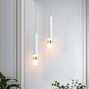 Modern black & gold led pendant light dining room cylindrical lamp