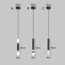 Modern black & gold led pendant light dining room cylindrical lamp