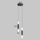 Modern black & gold led pendant light dining room cylindrical lamp