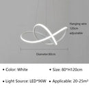 Modern minimalist white led pendant light for living room