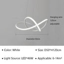 Modern minimalist white led pendant light for living room