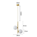 Modern gold 3-light led pendant glass globe lighting for bedroom