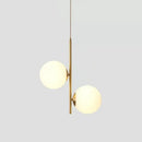 Modern gold 3-light led pendant glass globe lighting for bedroom