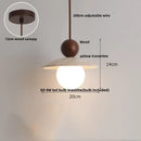 DecorBites™ LED Pendant Light: Modern Nordic Wood Canopy Yellow Travertine Luminaire