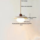 DecorBites™ LED Pendant Light: Modern Nordic Wood Canopy Yellow Travertine Luminaire