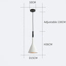 Modern matte black & blue led pendant light living room conical shade