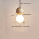 DecorBites™ LED Pendant Light Yellow Travertine Modern Hanging Lampara
