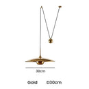 Modern gold disc led pendant lighting bedroom hanging lamp