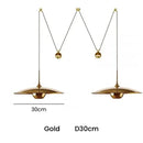 Modern gold disc led pendant lighting bedroom hanging lamp
