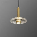 Modern gold circular led pendant lights dining room crystal chandelier