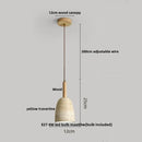 DecorBites™ LED Pendant Lights Bar Decor Yellow Travertine Stone Wood Hang Lamp