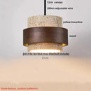 DecorBites™ LED Pendant Lights Bar Decor Yellow Travertine Stone Wood Hang Lamp