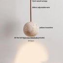 DecorBites™ LED Pendant Lights Bar Decor Yellow Travertine Stone Wood Hang Lamp