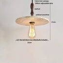DecorBites™ LED Pendant Lights Bar Decor Yellow Travertine Stone Wood Hang Lamp