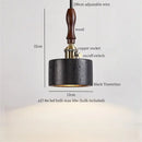 Black travertine cylindrical pendant light for dining room