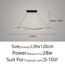 Modern wavy black & white led pendant lights for dining room