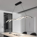 Modern wavy black & white led pendant lights for dining room