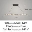 Modern wavy black & white led pendant lights for dining room
