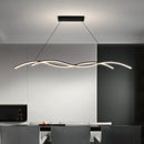 Modern wavy black & white led pendant lights for dining room