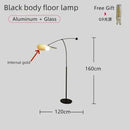 Modern black & gold led pendant lights living room leaf hanging lamp