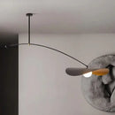 Modern black & gold led pendant lights living room leaf hanging lamp
