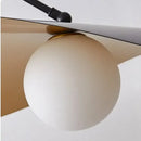 Modern black & gold led pendant lights living room leaf hanging lamp