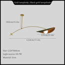 Modern black & gold led pendant lights living room leaf hanging lamp