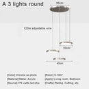 Modern cream fabric layered led pendant lights kitchen dining room