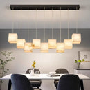 Modern black rectangular alabaster led pendant lights dining room
