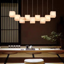Modern black rectangular alabaster led pendant lights dining room