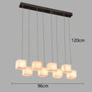 Modern black rectangular alabaster led pendant lights dining room