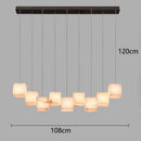 Modern black rectangular alabaster led pendant lights dining room