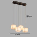 Modern black rectangular alabaster led pendant lights dining room