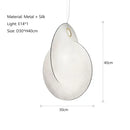 Organic cream paper teardrop led pendant lights for dining room