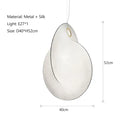 Organic cream paper teardrop led pendant lights for dining room