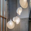 Organic cream paper teardrop led pendant lights for dining room