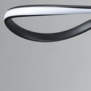Modern black & white curved led pendant light for dining room