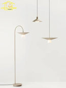 Modern minimalist off white and gold led pendant light dining room