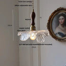 Modern leaf green glass and walnut led pendant light dining room