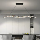 Modern wavy black led pendant light for living room dining room